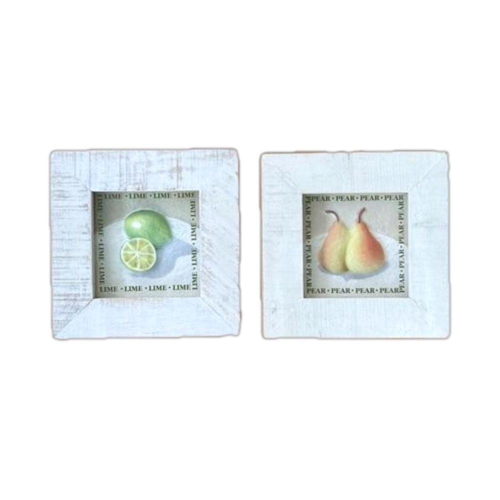 Wall Decor Frames With Realistic Fruits Lady Jayne Ltd. Lime & Pear Cast Art